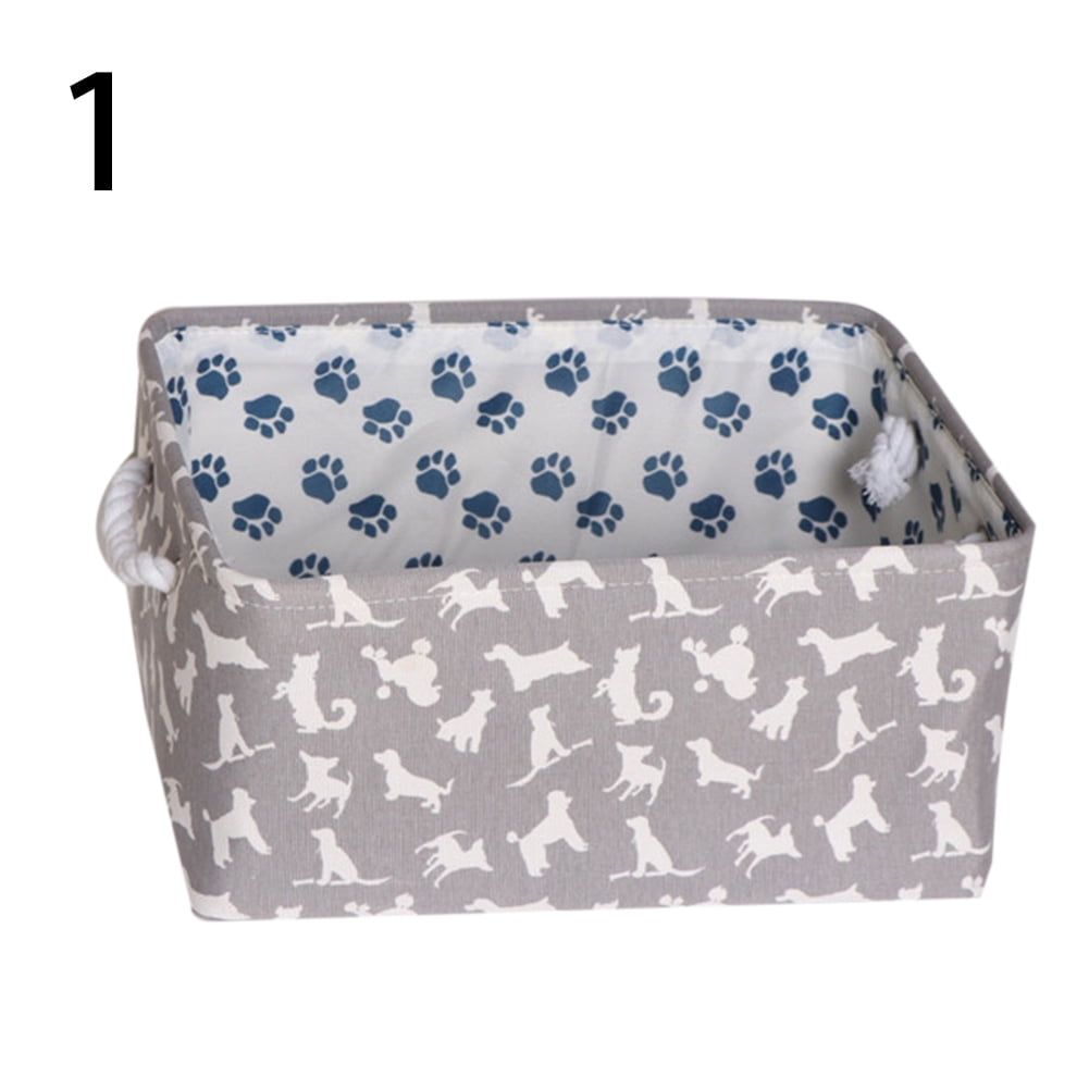 Aofa Dog Paw Print Canvas Storage Cube Box Nursery Office Container