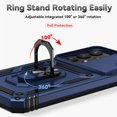 thumbnail image 6 of for Samsung Galaxy A35 5G Case with Slide Camera Cover HD Screen Protector [ Grade 16ft. Drop Tested]  Ring Holder Kickstand Protective Phone Case for Galaxy A35 5G 2024, Navy Blue, 6 of 19