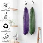 African Net Sponge Authentic - 2 Pieces Real African Exfoliating Loofah Sponge with Knots - African Net Wash Cloths for Body Scrubber Exfoliator Purple & Pink - Back Scrub for Shower Bath Accessories