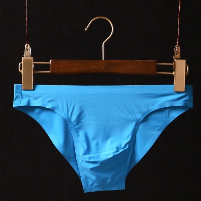 Calzoncillos sin costuras para hombre, de seda de hielo, de cintura baja, de una pieza, sin costuras, de secado rápido, para jóvenes