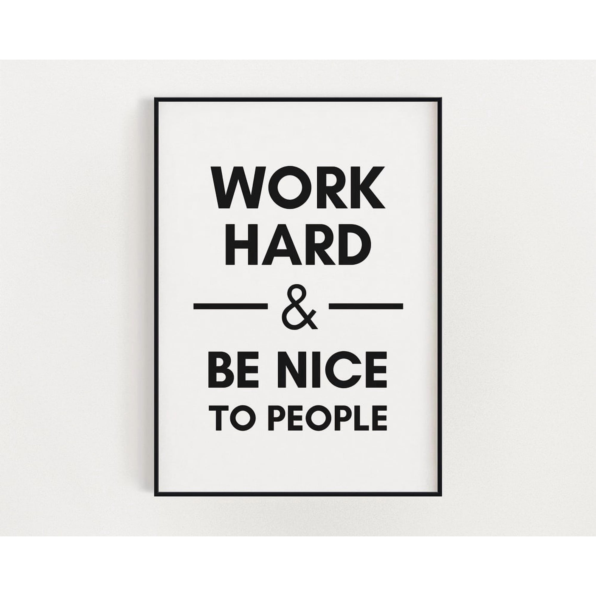 Hard Work Motivational Wall Art Print Inspirational Typography Positive Affirmation Decor Unframed Paper Print