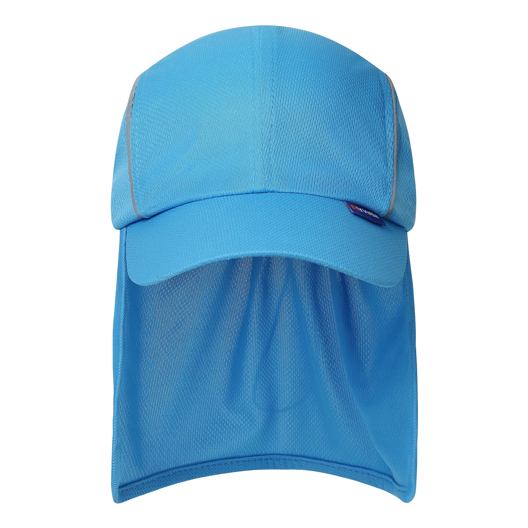 A-SAFETY Mens UV Sun Protection work Cap Safari Hike Cap with Reflective Neck Flap Fishing Orang Yellow Hat
