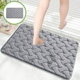 thumbnail image 4 of sruoe Bathroom Rugs, Bath Mat for Bathroom Floor 1pcs, Bath Mats for Bathroom Floor Non Slip Non Skid, Rectangular Polyester Floor Mat for Bath Door Household, Gray, 4 of 6