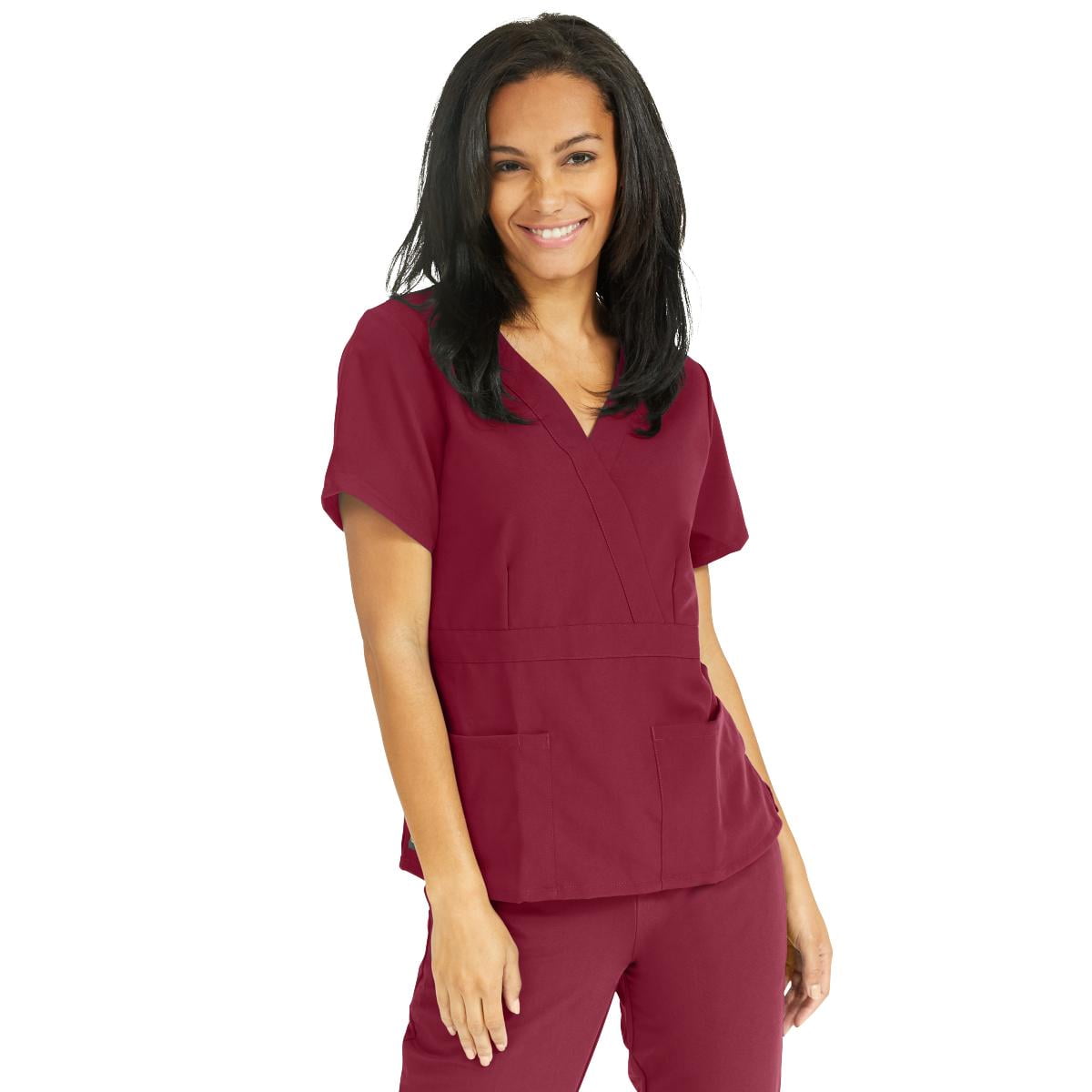 Medline Park ave™ Women's Stretch Mock Wrap Scrub Top