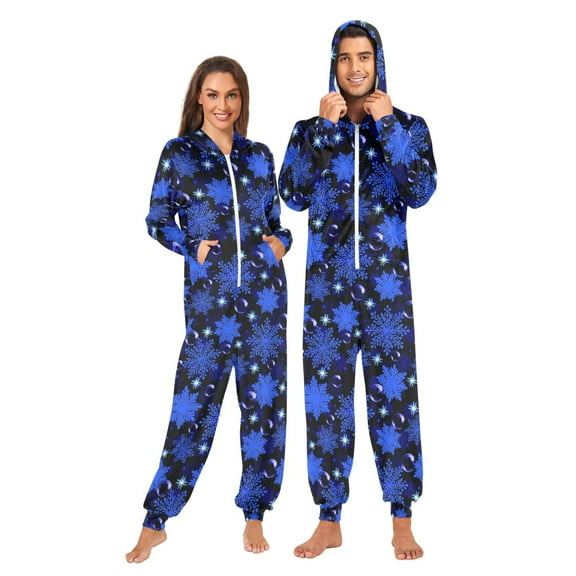 joogoo Snowflakes Bubbles Glitter Unisex Adults Onesies Pajamas Jumpsuits L