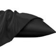 thumbnail image 5 of Zippered Satin Pillow Cases for Hair and Skin, Luxury Standard Hidden Zipper Pillowcases Set of 2, 20 x 26 Inches, Black, 5 of 7
