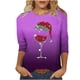 thumbnail image 1 of Camisetas de Manga Larga de las Mujeres Imprimir Navidad Cuello Redondo 3/4 Manga Suéter, Top Casual para las Vacaciones, 1 of 3