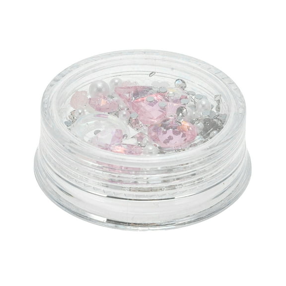 Unique Bargains 1 Set Women's Fashion Rhinestone Nail Supplies Pink Colorful