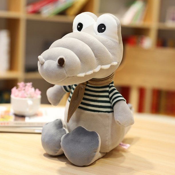 1pc 30-70CM Cute Sitting Style Crocodile With Clothes Plush Toy Doll Stuffed Animals Christmas Birthday Gifts for Kids BoysBlue55cm Deng Xun unisex