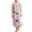 White, variant on Women's Floral Print Midi Dress with Scalloped Edges 100% Polyester Lightweight Easy Care Romantic Daywear Everyday