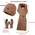 thumbnail image 3 of ZSQDM Scarf Gloves Hat Set for Teen Girls Women or Men Autumn Winter Warm Hat Scarf Gloves Three Pieces beanie Hat Hanger Scarf Hat or Gloves Caps for Men, 3 of 7