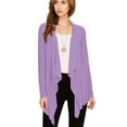thumbnail image 3 of Made by Johnny Women's Drape Front Open Cardigan Long Sleeve Irregular Hem S-5XL Plus Size XXXXXL LILAC, 3 of 6