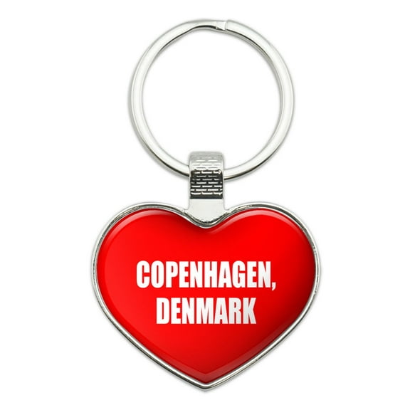 I Love Copenhagen Denmark Heart Metal Key Chain