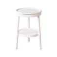 thumbnail image 2 of Plastic Table White Plastic Side Table with Storage Shelf Multifunctional Bedside Coffee Table for Living Room Bedroom Office(1Pc) by JASKFLY, 2 of 6