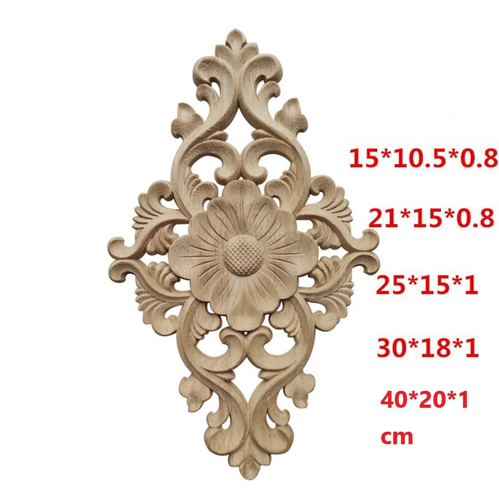 Door Wood Applique European Wood Carving Onlay Applique Home