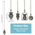 thumbnail image 2 of 8 Pcs Owl Ceiling Fan Pull Chain Alloy Ceiling Fan Extension Ornaments Light Pull Chain with Connector for Ceiling Light Fans, 2 of 7
