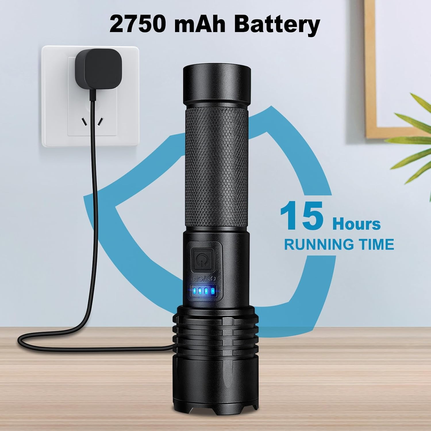 3 Pack Rechargeable Flashlights 990000 High Lumens, Super Bright LED Flash Light with 3 Light Modes, High Power Flashlight with Charging Cables, IPX7 Waterproof for Camping, Outdoor, Home