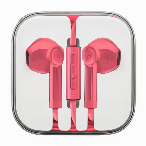 Kids Headphones with Microphone, Stereo Sound, 3.5Mm Jack, Wired Headphones for Kids, Tangle-Free, Volume Control, Childrens Headphones In-Ear for School Home, Travel, Pink