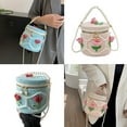 thumbnail image 5 of FENOHREFE Bucket Bag Crochet Shoulder Bag Knitted Beach Bucket Bag Crossbody Bucket Bag Handbag Purse for Girl Dating Travelig, 5 of 8