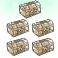 thumbnail image 5 of 5 piezas de plástico Pirate Treasure Box de cofre de joyería Vintage Organizador Transparente Moned Storage Favors For Kids Pirate Play Juego sin monedas, 5 of 5