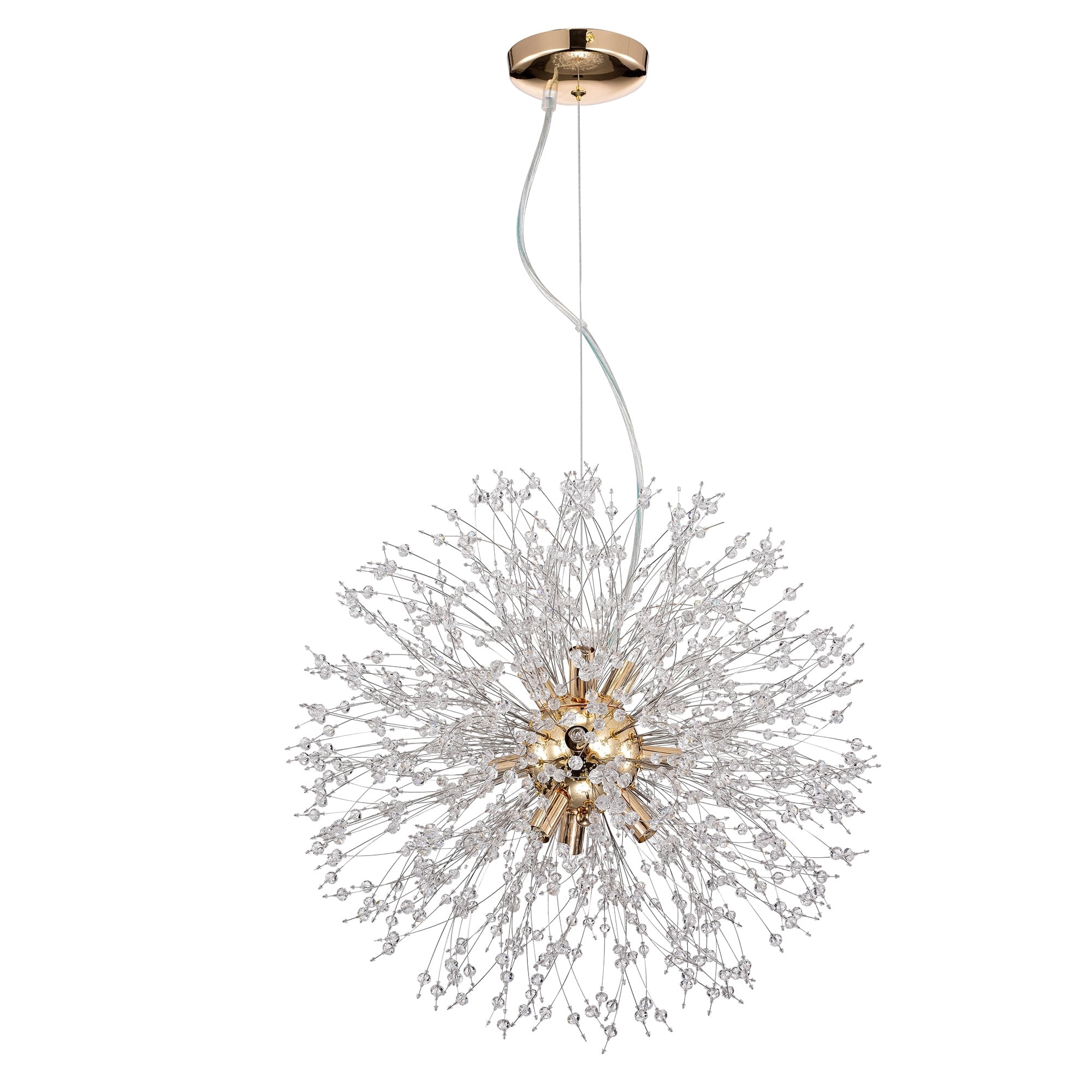Warehouse of Tiffany PD010/9GD Rylee 19.6 in. 9-Light Indoor Gold Finish Chandelier with Light Kit