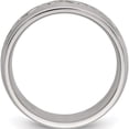 thumbnail image 2 of Stainless Steel Brushed & Polished Scroll Design 8mm Ridged Edge Band (Size 10) Made In China sr630-10, 2 of 5