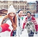 thumbnail image 3 of HÖTER Guantes de invierno con estampado de flores de nieve que mantienen el calor con pantalla táctil para mujeres y hombres (gris), 3 of 5