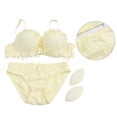 thumbnail image 1 of Ladies Lingerie Set Bra and Panties Cotton Lace Yellow 75B 1Set, 1 of 5