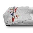 thumbnail image 3 of Music Soft Flannel Fleece Blanket, Jazz Theme Colorful Saxophone with Microphone with Butterfly Orchestra Harmony Design, Cozy Plush for Indoor and Outdoor Use, 50" x 70", Multicolor, by Ambesonne, 3 of 6