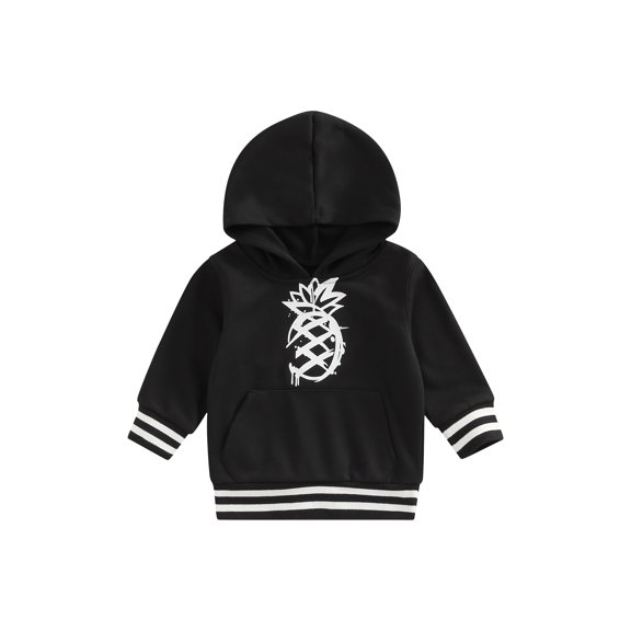 Bagilaanoe Toddler Baby Girl Boy Oversize Hooded Sweatshirt Long Sleeve Pineapple Print Pullover 1T 2T 3T 4T 5T 6T Kids Fall Casual Loose Tops Tee