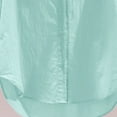 thumbnail image 7 of ITSAME Womens Summer Shirt, Lapel Solid Color Short Sleeve Buttons Daily Dressy Blouse Green XL, 7 of 7