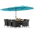 thumbnail image 6 of Gymax 11 PCS Patio Dining Set w/ 15ft Double-Sided Patio Umbrella (Base Included) Beige, 6 of 6