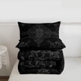 thumbnail image 5 of Erosebridal Baroque Floral Queen Comforter Set,Vintage Gothic Theme Bedding Comforter Set For Men Women,Reversible black,3pcs, 5 of 7