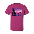 thumbnail image 2 of Wild Bobby, Majestic Dolphins Jumping During Sunset, Animal Lover, Men Graphic Tees, Fuschia, Large, 2 of 3