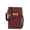 thumbnail image 1 of Sishka Womens   Cherry Red Genuine Leather Ladies Wallet – Compact Crossbody Cell Phone Bag with Shoulder & Sling Carry, Stylish Daily Use, 1 of 10