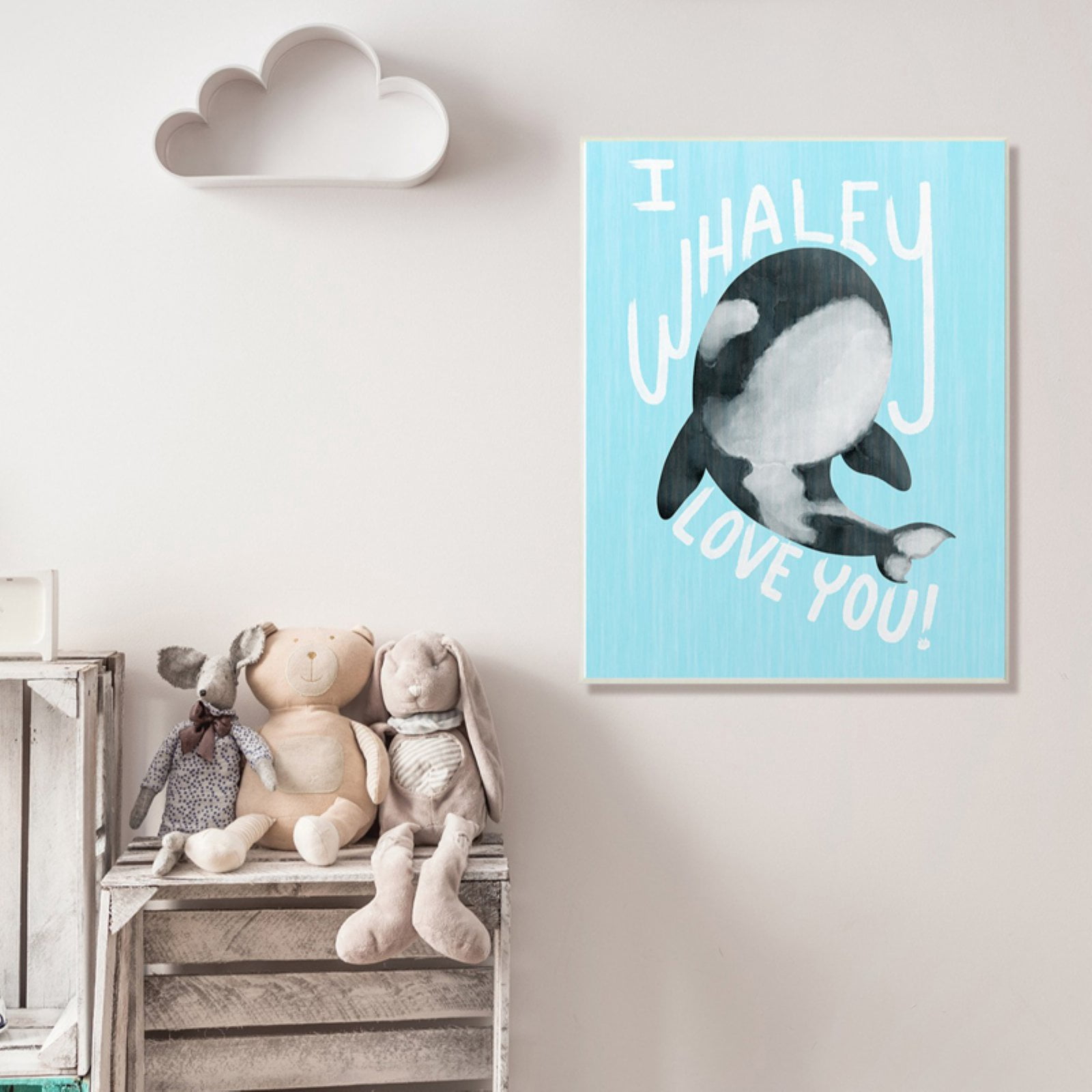 The Stupell Home Decor Collection Blue I Whaley Love You Orca Whale Wall Art