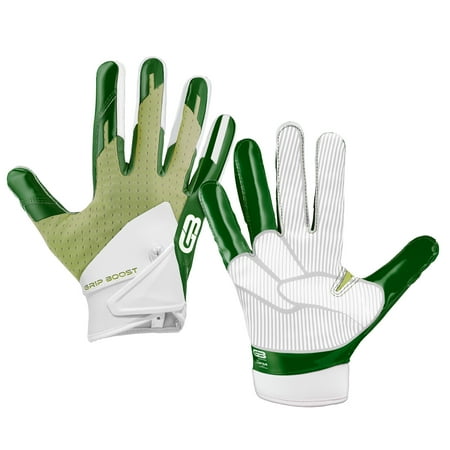 Grip Boost Peace  Shaka  and Hook  Em Football Gloves Pro Elite - Adult Sizes (Army Green  Large)