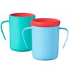 Tommee Tippee Easiflow 360° Spill-Proof Trainer Cup with Travel Lid, Aqua & Teal – 6m+, 2pk