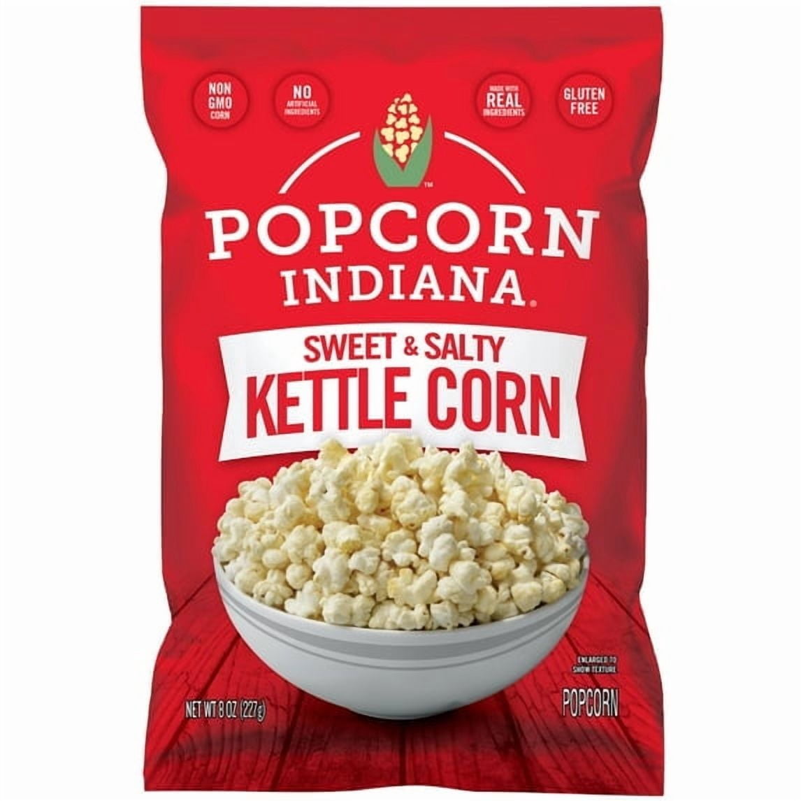 Popcorn, Indiana Kettle Corn Popcorn, 8 oz-2pk, With Olive Green Bowl By ValueNest