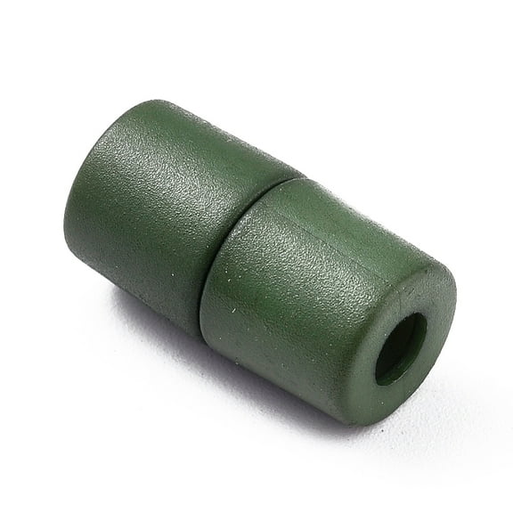 50sets Plastic Lanyard Safety Breakaway Pop Barrel Connectors for Necklace Ribbon Lanyards Dark Olive Green 20x11mm Hole: 4.5mm