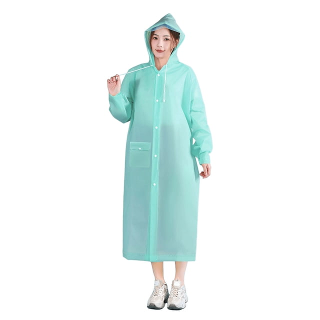 Uuiauoio Imperméable Poncho de Pluie Réutilisable Unisexe Hommes Femmes Long Transparent