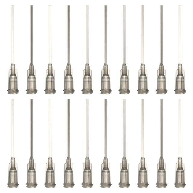 Agujas de dispensación de 16Ga, 52PCS de 1.5 pulgadas, agujas de dispensación de punta roma industriales con aguja de bloqueo Luer para rellenar tintas líquidas, adhesivos, aceites, gris
