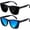 Black - Blue, variant on GrinderPUNCH Polarized Super Dark Sunglasses Women Men Black Out Shades Retro Trendy Sun Glasses UV400 Protection - Black Superdark