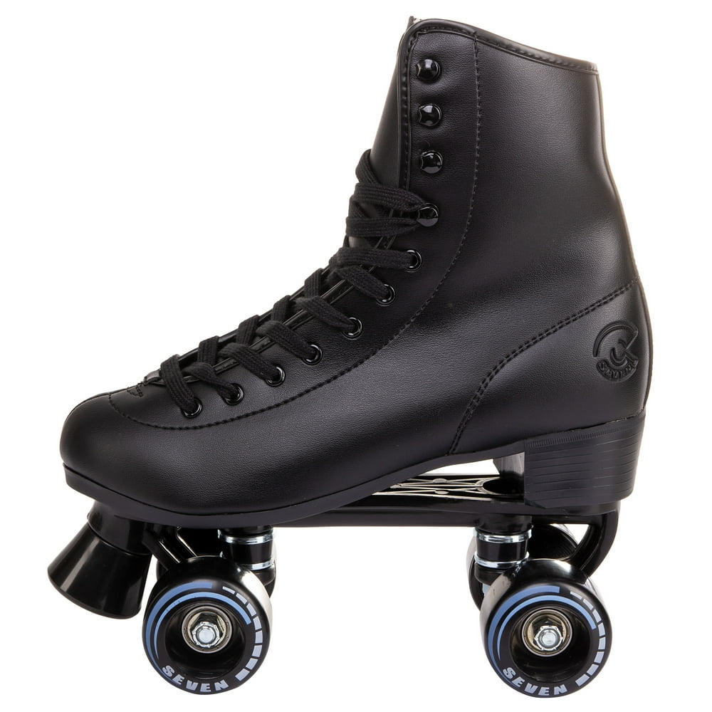 C7skates Soft Faux Leather Quad Roller Skates (Black, Women's 6 / Youth ...