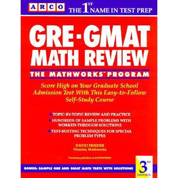 Gre Gmat Math Review (Arco Academic Test Preparation Series) (Paperback) 0133657507 9780133657500