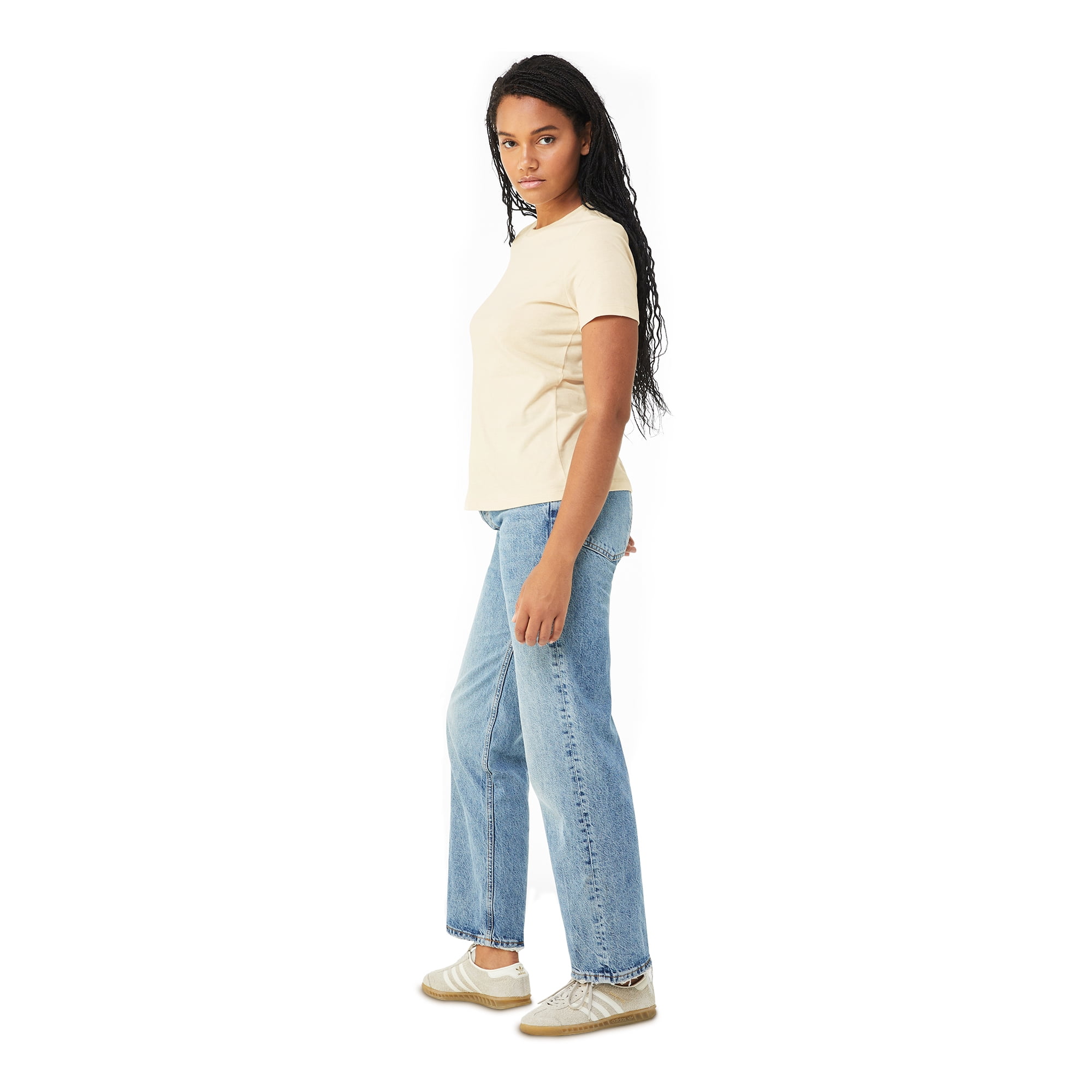 BELLA+CANVAS Women's Crew Neck Personalized T-Shirt, Create your own Designs, Natural, Medium