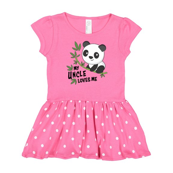 Inktastic My Uncle Loves Me- cute panda Gift Baby Girl Dress