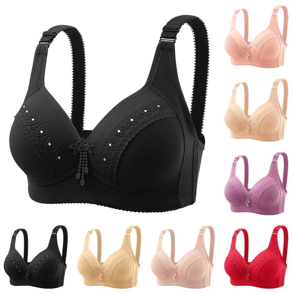 Gymayou Full Figure Thin Wireless Anti Sag Bra For Women Non Steel Ring Bust Shaper Bra Comfort Lift Support Bra Beige A