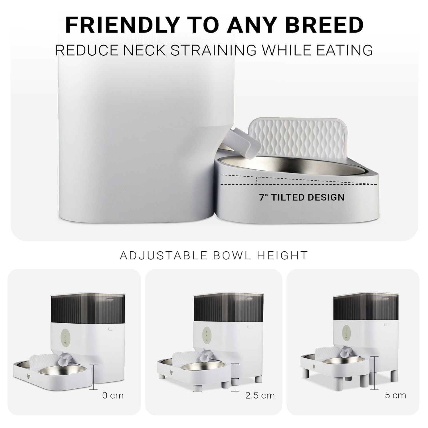 Instachew Purechew Mangeoire automatique double pour animaux de compagnie, séparateur à deux voies et double bol pour chats et chiens