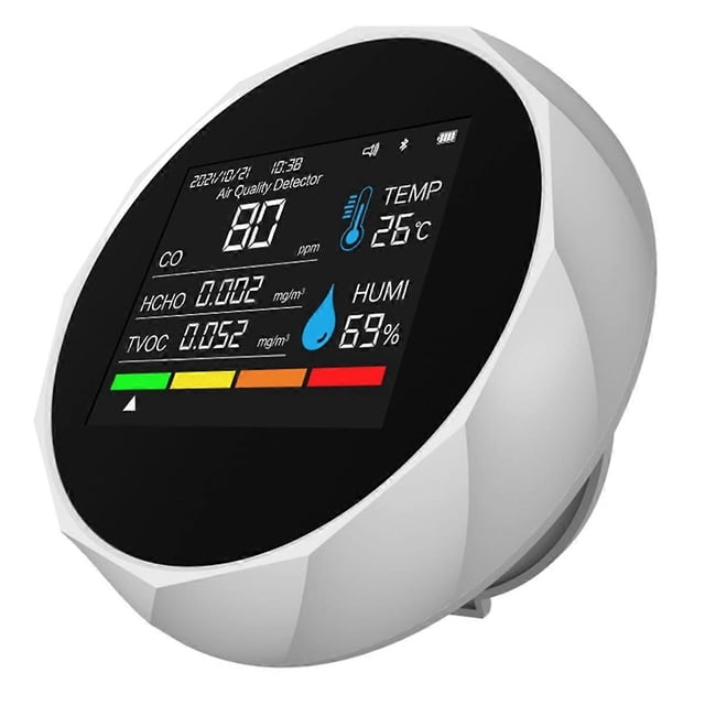 Wireless Air Quality Detector 5 in 1 TVOC CO HCHO Temperature Humidity Detector Home Desk Air Quality Monitor